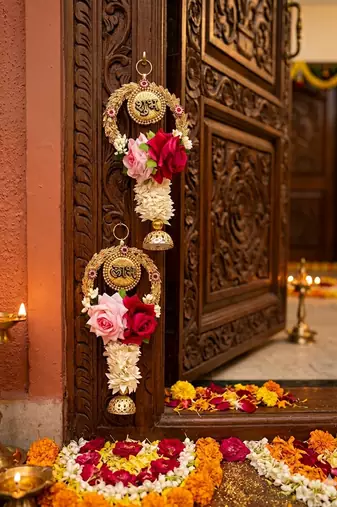  handmade wall hanging decorative door toran tassel religious home decorations (pack of 2)