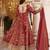Dark orange cosmo silk  party wear embroidery anarkali  suit set