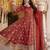 Dark orange cosmo silk  party wear embroidery anarkali  suit set