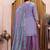 Teal lavender fendy silk party wear sharara suit set