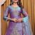 Teal lavender fendy silk party wear sharara suit set