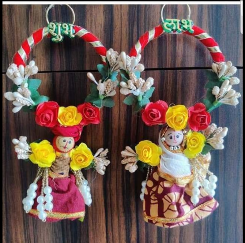 handmade hanging decorative toran tassel home temple festival decorations (pack of 2)
