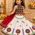 White kutch work embroidered cotton mirrorwork chaniya choli set with dupatta