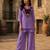 purple color embroidered wrok silk blend salwar suit