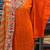 orange zari embroidered silk-blend striped dupatta salwar suit setorange mirror work kurta set