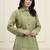  green mul chanderi pintuck style shirt