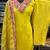 mustard yellow embroidered chanderi straight kurta pant set with dupatta