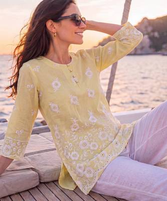  yellow cotton lucknowi top 2