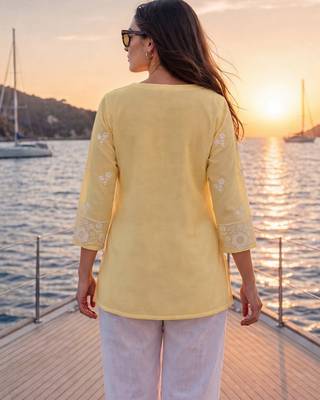  yellow cotton lucknowi top 3