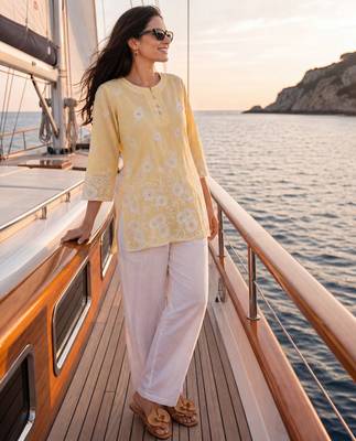  yellow cotton lucknowi top 5