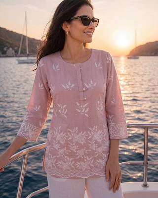  mauve cotton lucknowi top 1