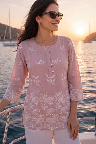  mauve cotton lucknowi top