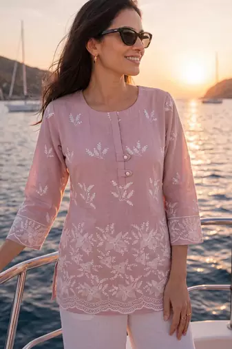  mauve cotton lucknowi top