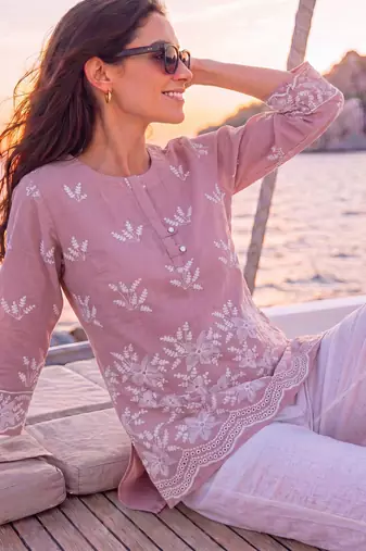  mauve cotton lucknowi top
