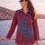  maroon cotton patch work shirt