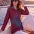  maroon cotton patch work shirt