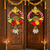 shubh labh ganesh decorative door hanging set with artificial roses pearl bead decoration (pack of 2)