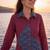  maroon cotton patch work shirt