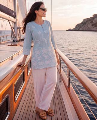  sky blue cotton lucknowi top 5