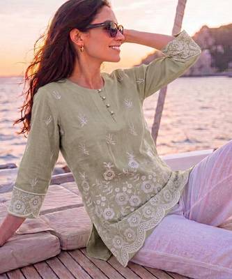  green cotton lucknowi top 2