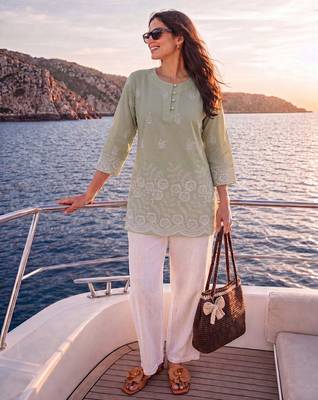  green cotton lucknowi top 4