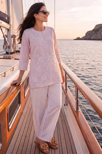  pink cotton lucknowi top