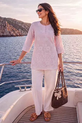  pink cotton lucknowi top