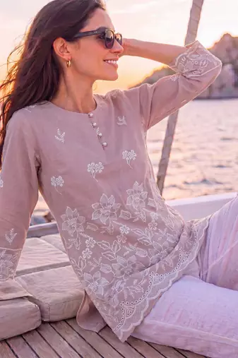  mauve cotton lucknowi top