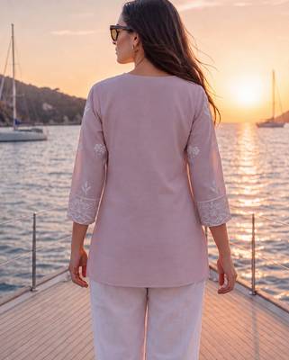  mauve cotton lucknowi top 3