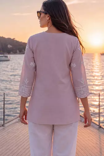  mauve cotton lucknowi top