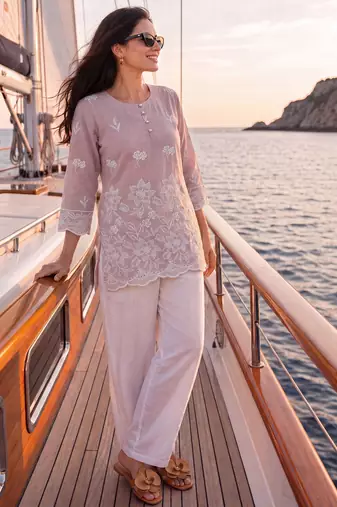  mauve cotton lucknowi top