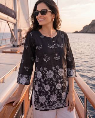  black cotton lucknowi top 1