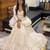 White Gota Patti work and Lampi lace border Cotton Navratri Lahenga Kediyu 