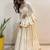 White Gota Patti work and Lampi lace border Cotton Navratri Lahenga Kediyu 