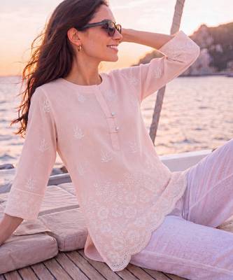  peach cotton lucknowi top 2