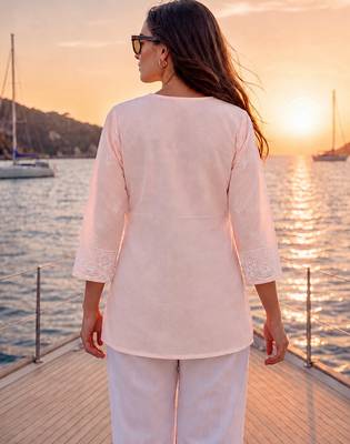  peach cotton lucknowi top 3