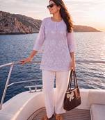  lavender cotton lucknowi top