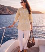  beige cotton lucknowi top