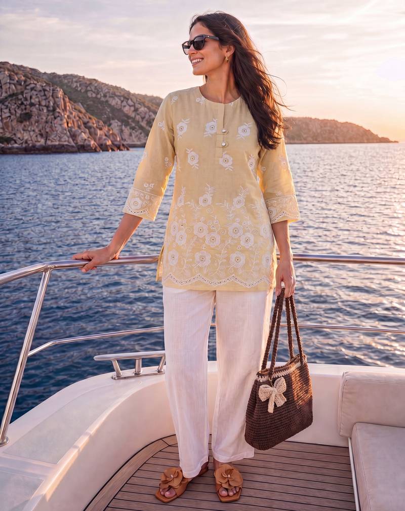  beige cotton lucknowi top