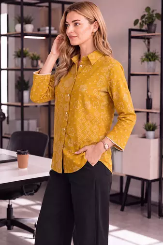  green cotton bhandhej shirt