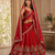 Red color Sequins Multi Cotton thread Work Crystal Beads silk blend Lehenga Choli set 