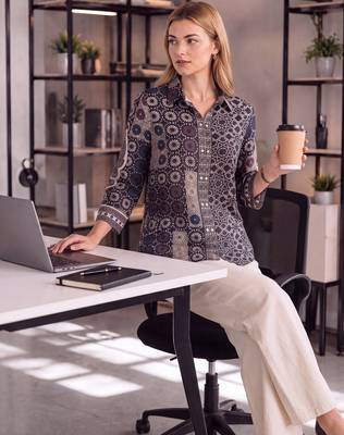  black muslin ethnic print shirt 5