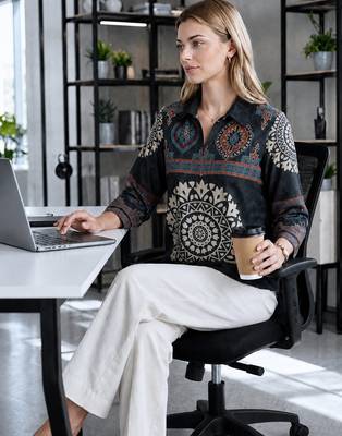  black muslin ethnic print shirt 4