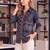  navy blue muslin ethnic print shirt