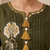 olive green pintex & hand work cotton straight kurta set