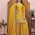 Yellow chinon  silk party wear sharara suit set