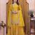 Yellow chinon  silk party wear sharara suit set