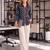  navy blue muslin ethnic print shirt