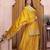 Yellow chinon  silk party wear sharara suit set
