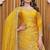 Yellow chinon  silk party wear sharara suit set